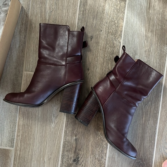 Oxblood Leather Ankle Boots - Picture 4 of 7